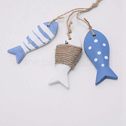 Mediterranean Style Natural Wood Pendant Ornaments&nbsp;HJEW-WH0014-25B