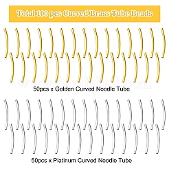 100Pcs 2 Colors Brass Tube Beads&nbsp;TIBEB-YW0001-21