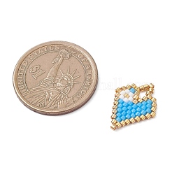 Beaded Heart Charms&nbsp;PALLOY-MZ01147-02
