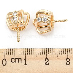 Brass Micro Cubic Zirconia Cup Peg Bails&nbsp;KK-Q789-22G