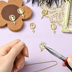 6Pcs 3 Styles Brass Micro Pave Cubic Zirconia Pendants&nbsp;KK-CJ0002-98