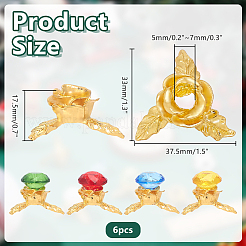 6Pcs Alloy Crystal Ball Holder&nbsp;AJEW-AR0005-40