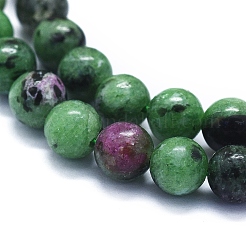 Natural Ruby in Zoisite Beads Strands&nbsp;G-E561-12-6mm