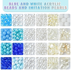 DIY Round Acrylic & ABS Plastic Imitation Pearl Beads Bracelets Jewelry Making Kits&nbsp;DIY-FS0007-41