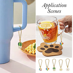 5Pcs 5 Styles Alloy Enamel Wine Glass Charms&nbsp;HJEW-TA0001-15