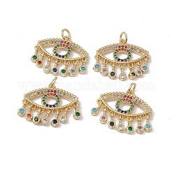 Brass Colorful Cubic Zirconia Pendants&nbsp;KK-E068-VA186-2