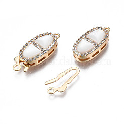 Brass Micro Pave Clear Cubic Zirconia Fishhook Clasps&nbsp;X-KK-Q278-001-NF