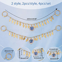 Alloy & Resin & Rhinestone Evil Eye Charm Shoe Decoration Chain&nbsp;FIND-AB00024-02