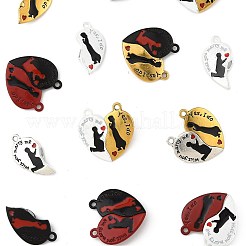 10 Bags Spray Painted Alloy Red and Black Enamel Split Pendants&nbsp;FIND-FS0004-21
