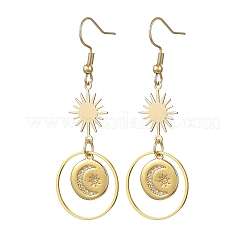 Celestial Brass & 304 Stainless Steel Dangle Earrings&nbsp;EJEW-JE07344