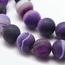 Natural Striped Agate/Banded Agate Bead Strands&nbsp;G-K166-12-8mm-02