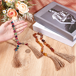 2Pcs Natural Agate Hand Knotted Garland Modern Farmhouse Rustic Table Home Decor&nbsp;HJEW-PH01987-02