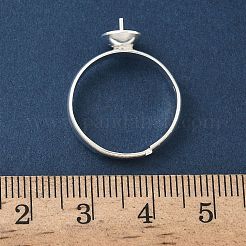 Adjustable Brass Cup Peg Ring Settings For Half-drilled Beads&nbsp;KK-K414-02A-S