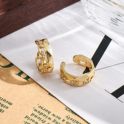 Rack Plating Brass Micro Pave Clear Cubic Zirconia Cuff Earrings for Women&nbsp;EJEW-C125-24F-G