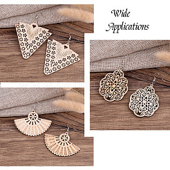 DIY 30 Pairs Natural Wooden Earring Making Kits&nbsp;DIY-TA0003-36P