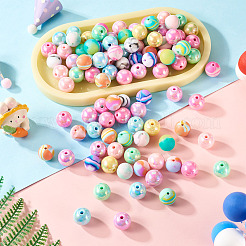 DIY Round Acrylic & Silicone Beads Jewelry Making Finding Kits&nbsp;DIY-TA0012-04