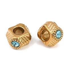 304 Stainless Steel Rhinestone European Beads&nbsp;RB-CBA72D5-04G-01