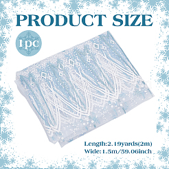 2M Polyester Embroidery Snowflake Fabrics&nbsp;DIY-WH0622-387