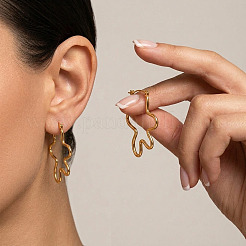 Irregular 304 Stainless Steel Hoop Earrings for Women&nbsp;JA4483