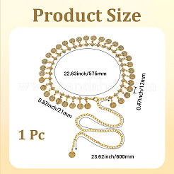 1Pc Ethnic Style Alloy & Iron Coin Tassel Waist Body Chains for Women&nbsp;AJEW-GF0014-23