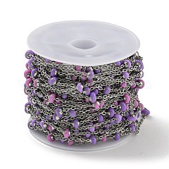 304 Stainless Steel Enamel Link Chains&nbsp;AJEW-Z028-09P-05