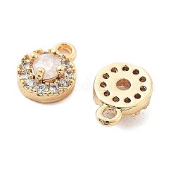 Brass Micro Pave Cubic Zirconia Charms&nbsp;KK-L222-001G-04