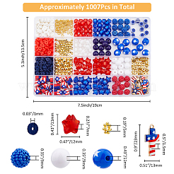 Independence Day Acrylic Beaded Stretch Bracelet with Alloy Enamel Charms DIY Making Finding Kit&nbsp;DIY-FH0006-72