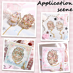 4Pcs 4 Styles Ballet Theme Brass & Iron Enamel Bookmarks with Chain and Bowknot Charms&nbsp;AJEW-SP0002-24