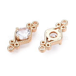 Brass Pave Faceted Glass Connector Charms&nbsp;FIND-T070-03A
