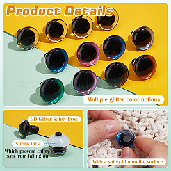 48Pcs 8 Colors Half Round Plastic Doll Craft Eyes&nbsp;DIY-PH0029-13A
