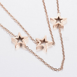 304 Stainless Steel Multi-Strand Anklets&nbsp;AJEW-H012-19RG