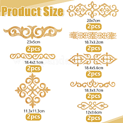 16Pcs 8 Style Polyester Computerized Embroidered Cloth Patch&nbsp;DIY-NB0007-02