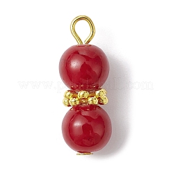 Baking Paint Glass Round Beaded Pendant&nbsp;PALLOY-JF02270-01
