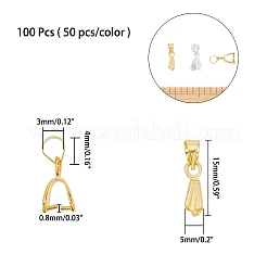 Brass Ice Pick Pinch Bails&nbsp;KK-AR0001-49