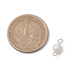 Natural Freshwater Pearl Potato Connector Charms&nbsp;PALLOY-JF03201-02