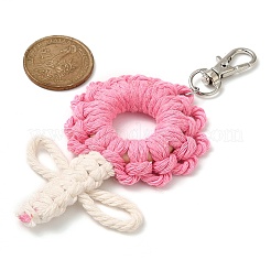 Flowers Woven Cotton Thread Pendant Decorations&nbsp;HJEW-JM02452-04