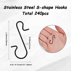 240Pcs Stainless Steel S-shape Hooks&nbsp;AJEW-SC0003-70