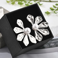 Brass Flower Stud Earrings&nbsp;EJEW-R016-05P