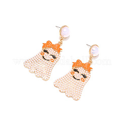 Zinc Alloy Enamel Dangle Stud Earrings&nbsp;FS-WGAD302-01