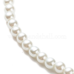 Glass Pearl Round Beaded Necklace for Women&nbsp;X-NJEW-JN03903