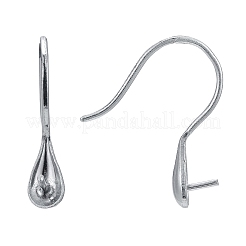 Anti-Tarnish Rhodium Plated 925 Sterling Silver Earring Hooks&nbsp;STER-E041-14P
