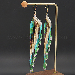 Bohemian Handmade Glass Seed Beads Wing Tassel Dangle Earrings&nbsp;EH5379