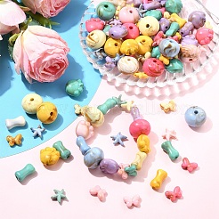 150Pcs 5 Styles Acrylic Beads&nbsp;SACR-YW0002-08