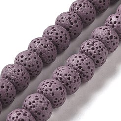 Natural Lava Rock Dyed Beads Strands&nbsp;G-Z036-B01-M