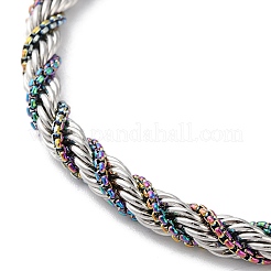 304 Stainless Steel Rope Chain Bracelets for Women&nbsp;BJEW-G712-14A-PRC