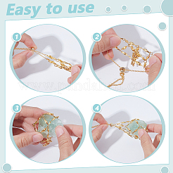 3Pcs Brass Macrame Pouch Necklaces&nbsp;NJEW-WR00008