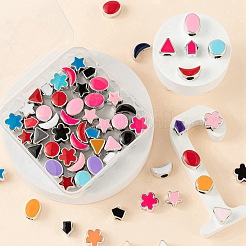 70Pcs 7 Style UV Plating Acrylic European Beads&nbsp;OACR-LS0001-05