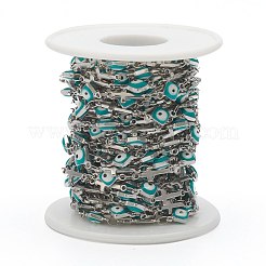304 Stainless Steel Enamel  Link Chains&nbsp;STAS-H145-13P