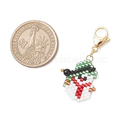 Christmas Themed Glass Seed Beaded Pendant Decorations&nbsp;HJEW-MZ00341-03