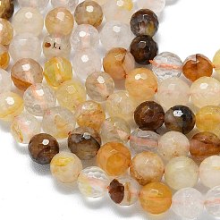 Natural Yellow Hematoid Quartz Beads Strands&nbsp;G-B165-A07-8mm